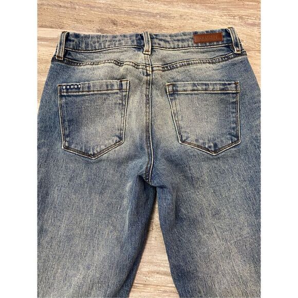 Blank NYC The Hoyt Jeans High Rise Mini Flare Raw Hem Women’s Sz 25 Waist - Picture 8 of 9